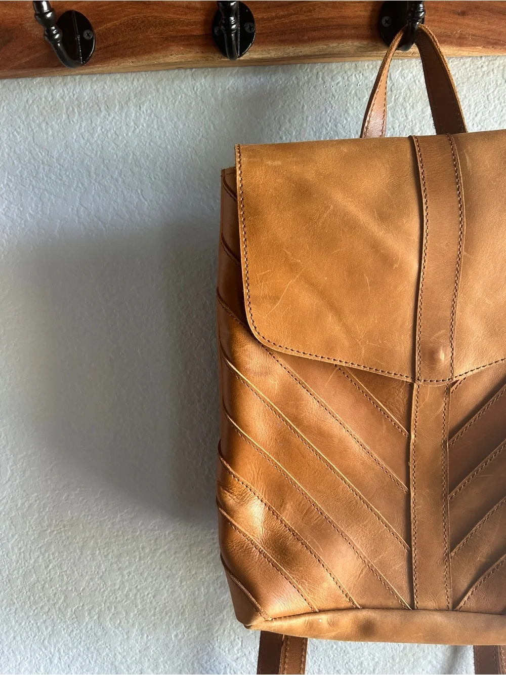 Raven + Lily Warm Caramel Leather Tote